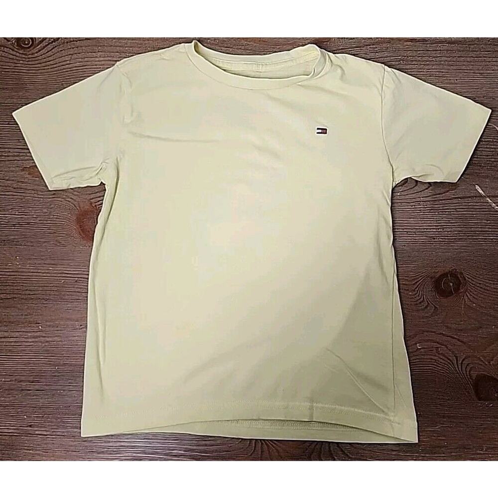 Tommy Hilfiger Boys Lemon Drop Yellow V-neck Logo T-Shirt Size - 5